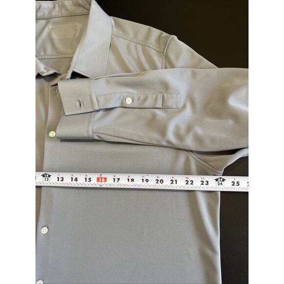 Ministry Of Supply Apollo Dress Shirt Men XL Standard Fit Gray Stretch Commuter - Picture 9 of 13